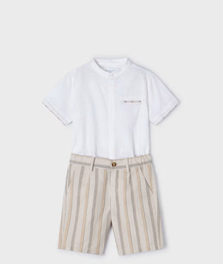 Conjunto bermuda lino suiting niño