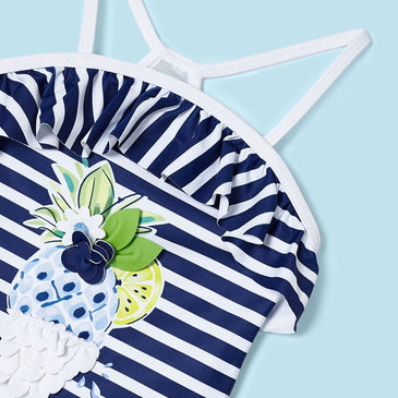 Bañador estampado rayas niña
