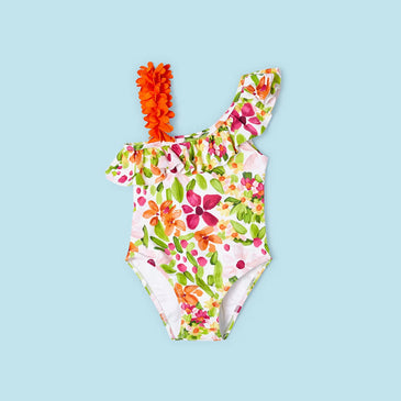 Bañador estampado flores niña