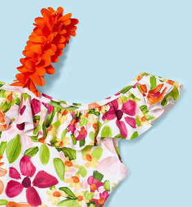 Bañador estampado flores niña