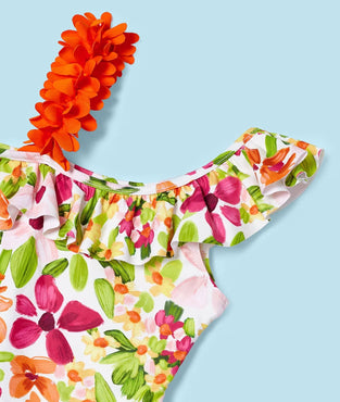 Bañador estampado flores niña