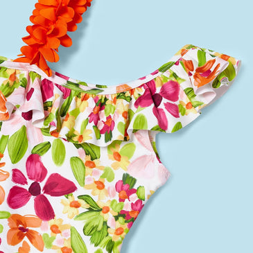 Bañador estampado flores niña