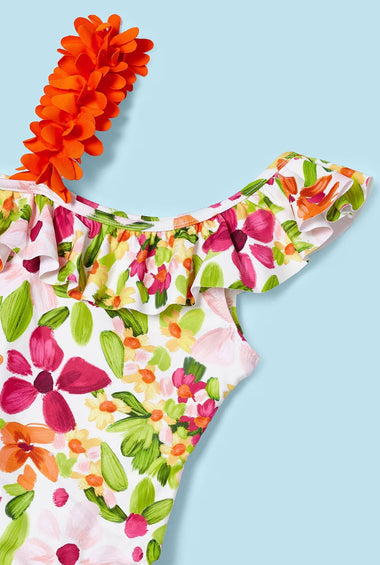 Bañador estampado flores niña