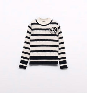 Cisne tricot rayas niña