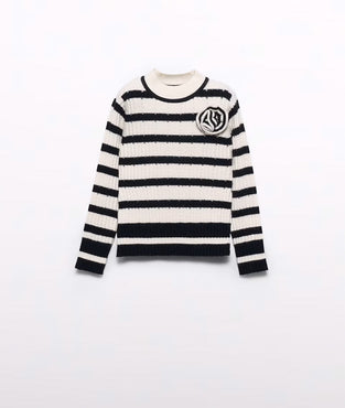 Cisne tricot rayas niña