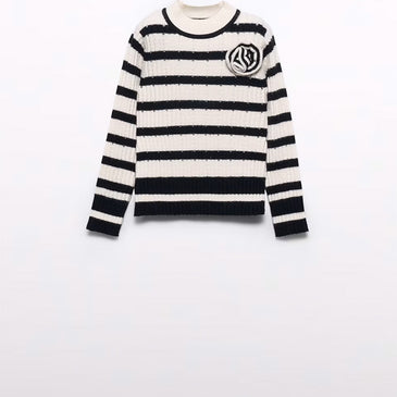 Cisne tricot rayas niña