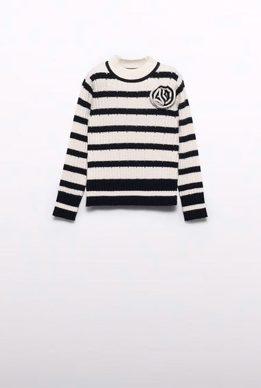 Cisne tricot rayas niña