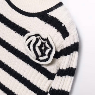 Cisne tricot rayas niña