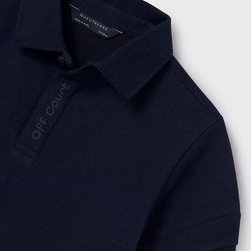 Polo m/c contrastes pique