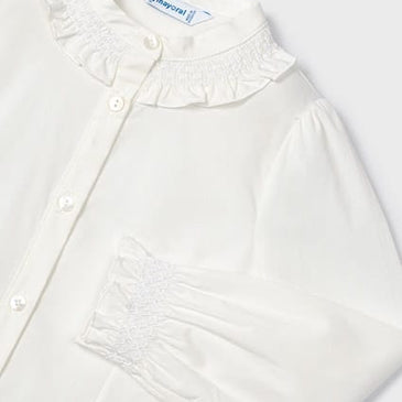 Blusa popelin blanca niña