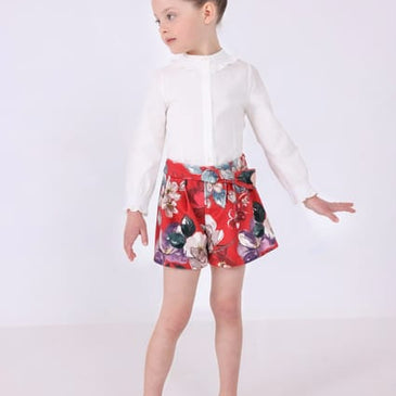 Blusa popelin blanca niña