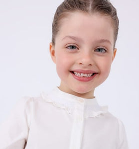 Blusa popelin blanca niña