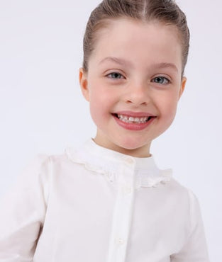 Blusa popelin blanca niña