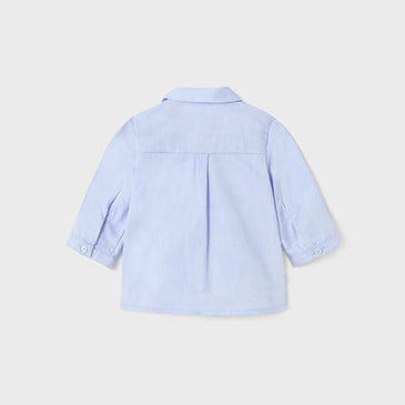 Camisa manga larga azul con pajarita niño