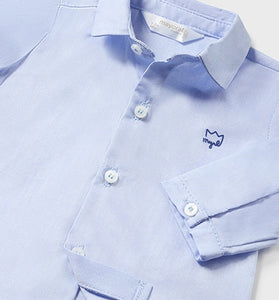 Camisa manga larga azul con pajarita niño