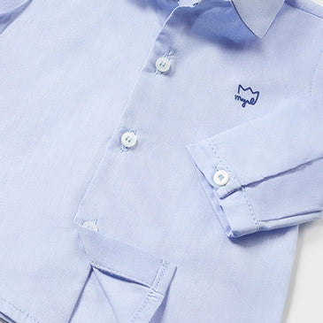 Camisa manga larga azul con pajarita niño